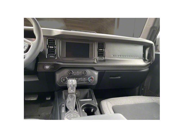 Center Dash Accent Trim; Raw Carbon Fiber (21-24 Bronco)