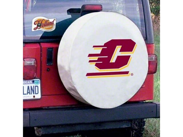 Central Michigan University Spare Tire Cover with Camera Port; White (21-24 Bronco)