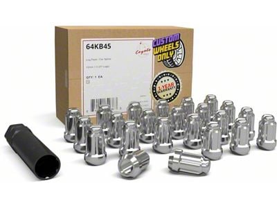 Chrome 6-Spline Lut Nut Kit; M12 x 1.5; Set of 27 (21-25 Bronco, Excluding Raptor)