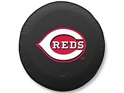 Cincinnati Reds Spare Tire Cover with Camera Port; Black (21-24 Bronco)