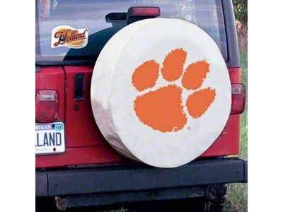 Clemson University Spare Tire Cover with Camera Port; White (21-24 Bronco)