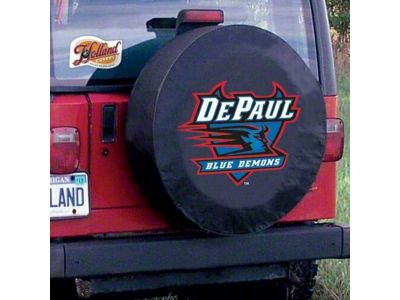 DePaul University Spare Tire Cover with Camera Port; Black (21-24 Bronco)