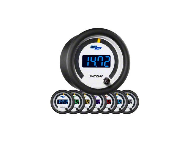 Digital Wideband Air/Fuel Ratio Gauge; White 7 Color (Universal; Some Adaptation May Be Required)