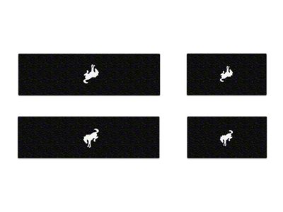 Door Sill Protection Overlays with Bucking Bronco Logo; White (21-24 Bronco 4-Door)
