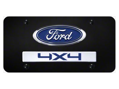 Dual Ford 4x4 License Plate; Chrome (Universal; Some Adaptation May Be Required)
