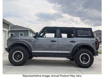 Faded Side Stripes; Matte Black (21-24 Bronco)