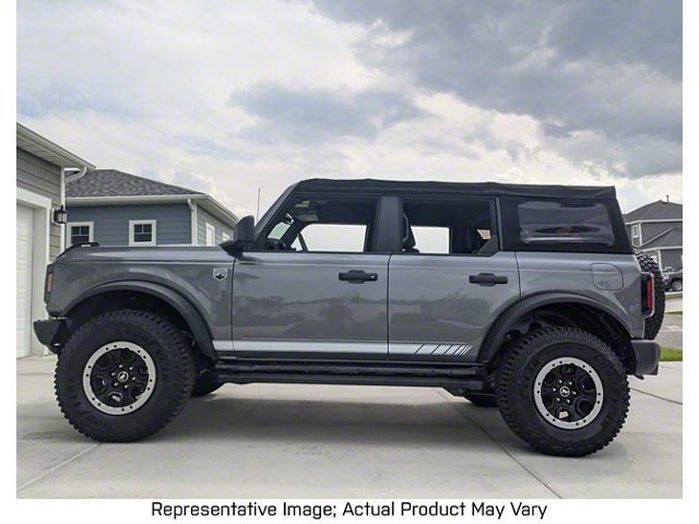 Faded Side Stripes; Matte Black (21-24 Bronco)