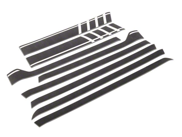 First High Version 1 Side Stripes; Matte Black (21-24 Bronco 4-Door)