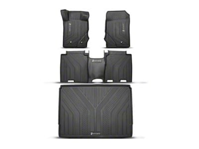 Front and Rear Floor Liners; Black (21-24 Bronco 4-Door)