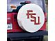 Florida State University Script Spare Tire Cover with Camera Port; White (21-24 Bronco)