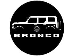 Ford Bronco Silhouette Spare Tire Cover with Camera Cutout; Black (21-25 Bronco)