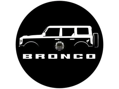 Ford Bronco Silhouette Spare Tire Cover with Camera Cutout; Black (21-25 Bronco)