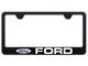 Ford Laser Etched Stainless Steel License Plate Frame; Rugged Black (Universal; Some Adaptation May Be Required)