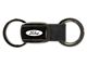 Ford Leather Tri-Ring Key Fob; Gunmetal