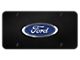 Ford Logo License Plate; Chrome on Black (Universal; Some Adaptation May Be Required)