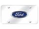 Ford Logo License Plate; Chrome on Chrome (Universal; Some Adaptation May Be Required)