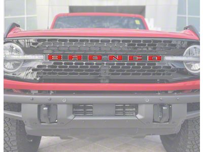 Front Grille Letter Overlays; Forged Carbon Fiber (21-24 Bronco, Excluding Raptor)