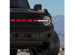 Front Grille Letter Vinyl Overlays; Gloss Black (21-24 Bronco)