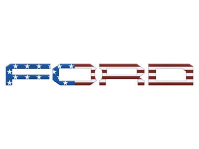 Front Grille Letters Overlays; American Flag (22-24 Bronco Raptor)