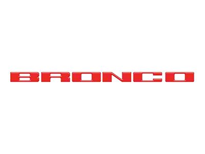 Front Grille Letters Overlays; Race Red (21-24 Bronco, Excluding Raptor)