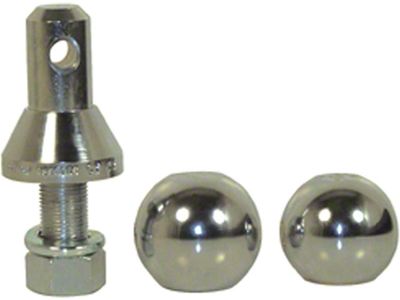 Interchangeable Hitch Ball Set; 1-7/8 to 2-Inch; Nickel-Plated Steel