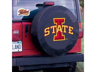 Iowa State University Spare Tire Cover with Camera Port; Black (21-24 Bronco)
