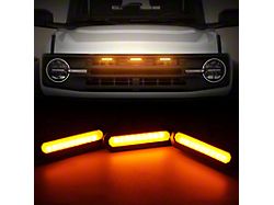 LED Grille Lights; Amber (21-24 Bronco Base, Black Diamond)