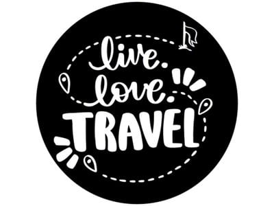 Live Love Travel Spare Tire Cover with Camera Cutout; Black (21-24 Bronco)