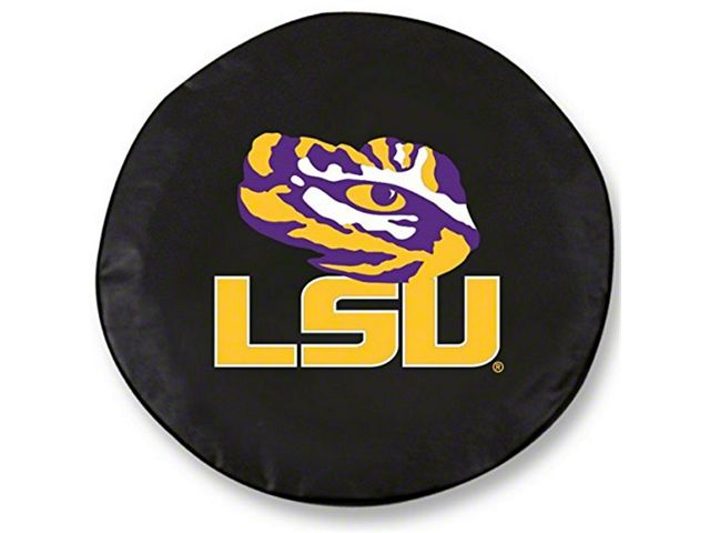 Louisiana State University Spare Tire Cover with Camera Port; Black (21-24 Bronco)