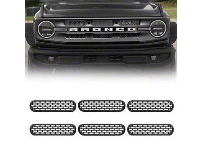 Mesh Grille Inserts; Black (21-25 Bronco Big Bend, Outer Banks)