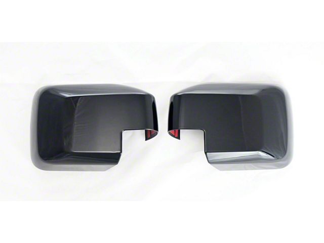 Chrome Delete Mirror Covers without Turn Signal Openings; Gloss Black (21-24 Bronco)