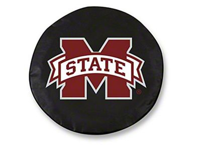 Mississippi State University Spare Tire Cover with Camera Port; Black (21-24 Bronco)