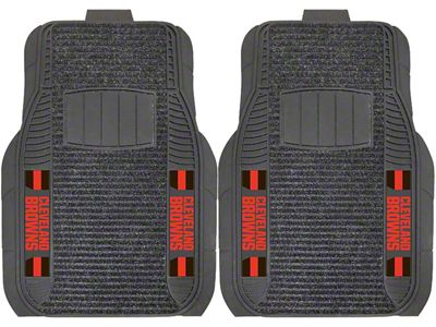 Molded Front Floor Mats with Cleveland Browns Logo (Universal; Some Adaptation May Be Required)