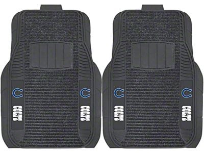 Molded Front Floor Mats with Indianapolis Colts Logo (Universal; Some Adaptation May Be Required)