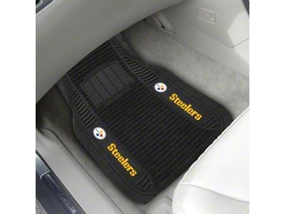 Molded Front Floor Mats with Pittsburgh Steelers Logo (Universal; Some Adaptation May Be Required)