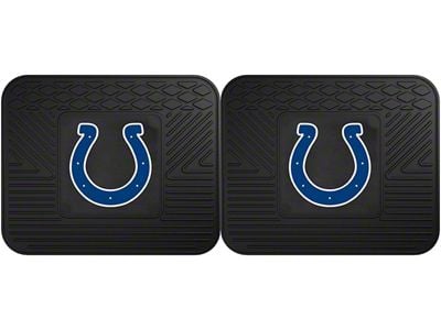 Molded Rear Floor Mats with Indianapolis Colts Logo (Universal; Some Adaptation May Be Required)