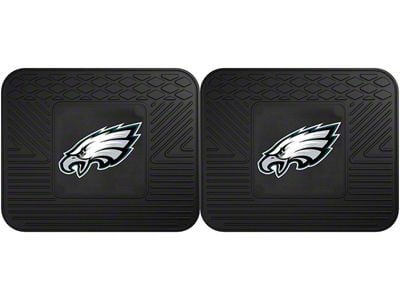 Molded Rear Floor Mats with Philadelphia Eagles Logo (Universal; Some Adaptation May Be Required)