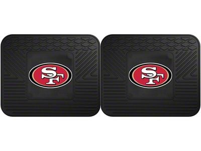 Molded Rear Floor Mats with San Francisco 49ers Logo (Universal; Some Adaptation May Be Required)