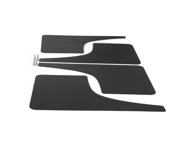 Mud Flaps; Front and Rear; Satin Black Ice Vinyl (21-24 Bronco)