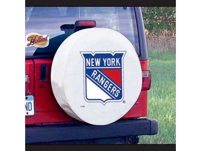 New York Rangers Spare Tire Cover with Camera Port; White (21-24 Bronco)
