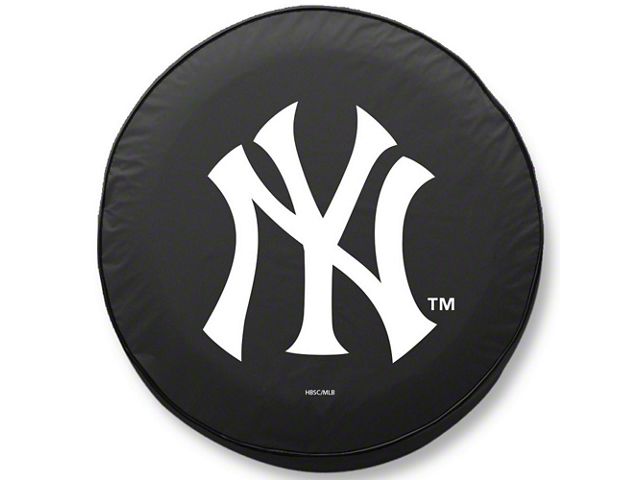 New York Yankees Spare Tire Cover with Camera Port; Black (21-24 Bronco)