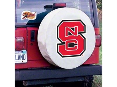 North Carolina State Spare Tire Cover with Camera Port; White (21-24 Bronco)