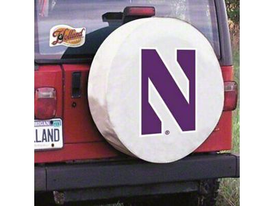 Northwestern University Spare Tire Cover with Camera Port; White (21-24 Bronco)