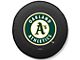 Oakland Athletics Spare Tire Cover with Camera Port; Black (21-24 Bronco)