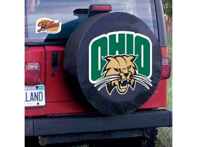 Ohio University Spare Tire Cover with Camera Port; Black (21-24 Bronco)