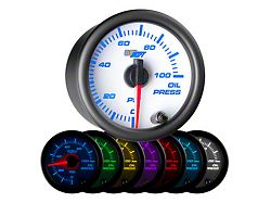 Oil Pressure Gauge; White 7 Color (Universal; Some Adaptation May Be Required)