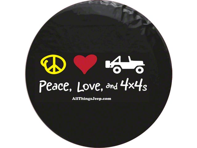 Peace, Love and 4x4s Spare Tire Cover with Camera Port (21-24 Bronco)