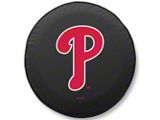 Philadelphia Phillies Spare Tire Cover with Camera Port; Black (21-24 Bronco)