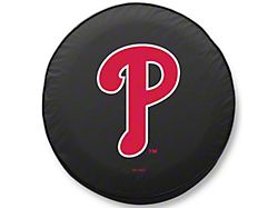 Philadelphia Phillies Spare Tire Cover with Camera Port; Black (21-24 Bronco)