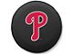 Philadelphia Phillies Spare Tire Cover with Camera Port; Black (21-24 Bronco)